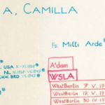 Another scan of Camilla Spiras file which shows in parts her stages of exile